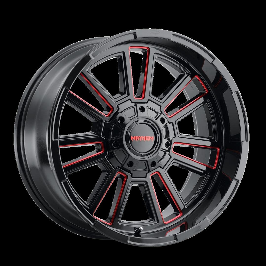 Mayhem Apollo 8115 Gloss Black Milled Prism Red Milled 20-9 8-165.1 18Mm 125.2Mm (1) Wheel