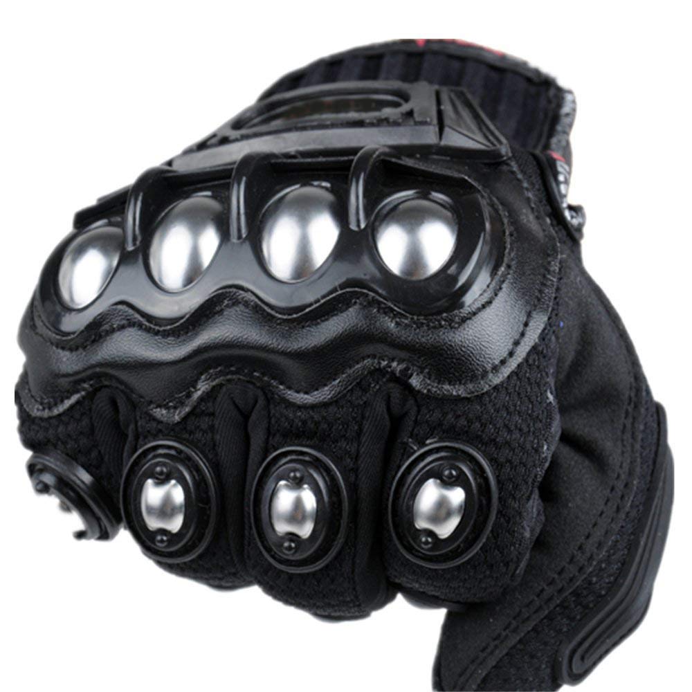 Steel Outdoor Knuckle Motorcycle Motorbike Powersports Safety Gloves (Xx-Large, Black)