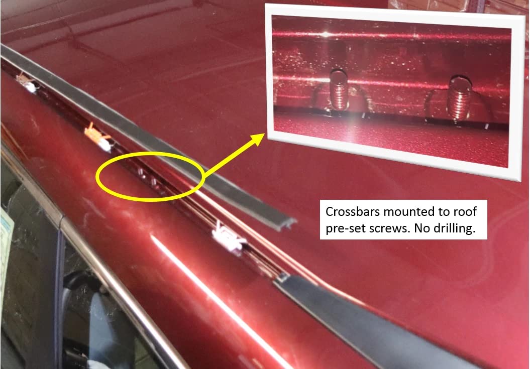 BRIGHTLINES Heavy Duty Aluminum Roof Rack Crossbars for 2012-2024 Honda CRV, Silver, Model BL9-1-B, No Roof Rails