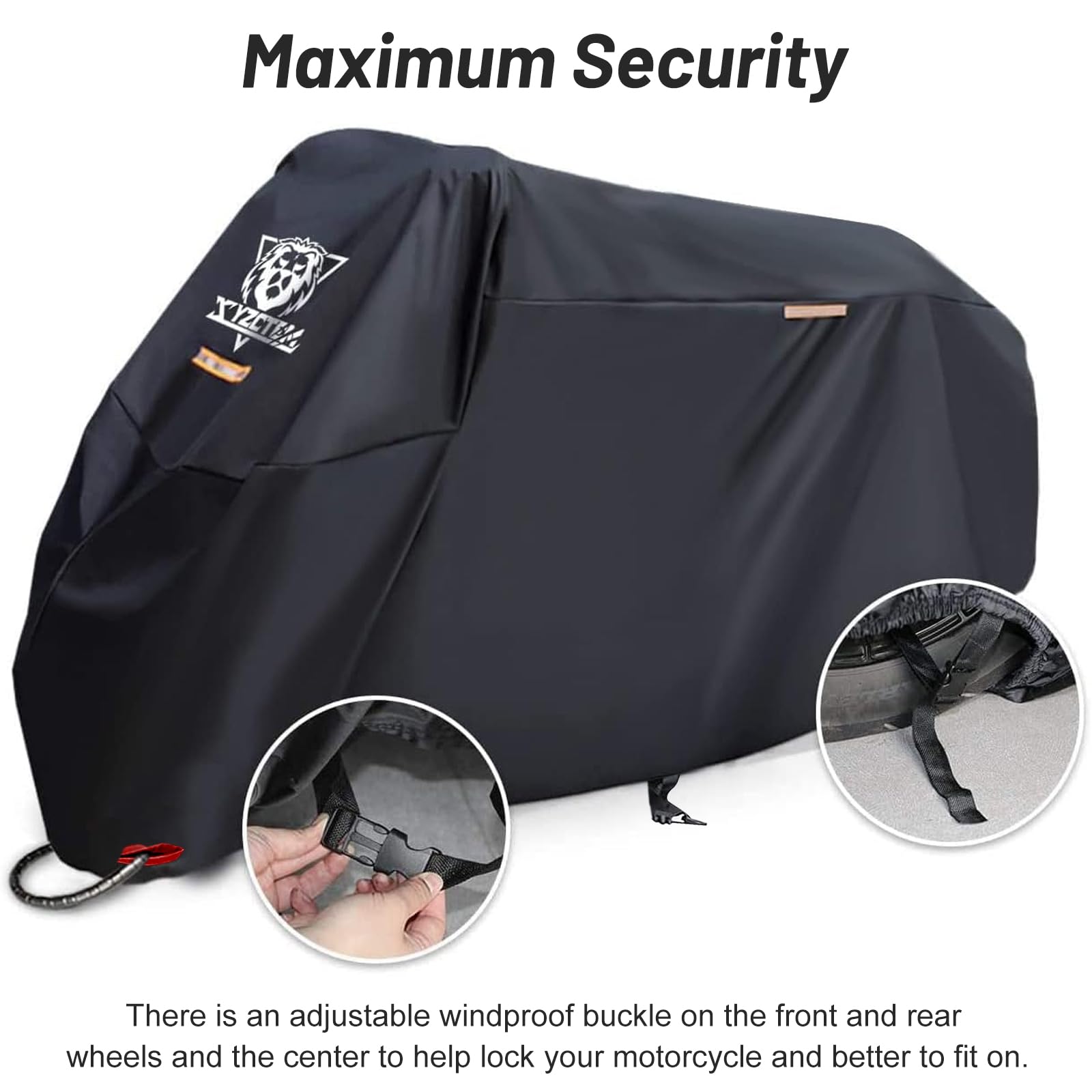 Xyzctem Motorcycle Cover -Waterproof Outdoor Storage Bag,Made Of Heavy Duty Material Fits Up To 96 Inch, Compatible With Harley