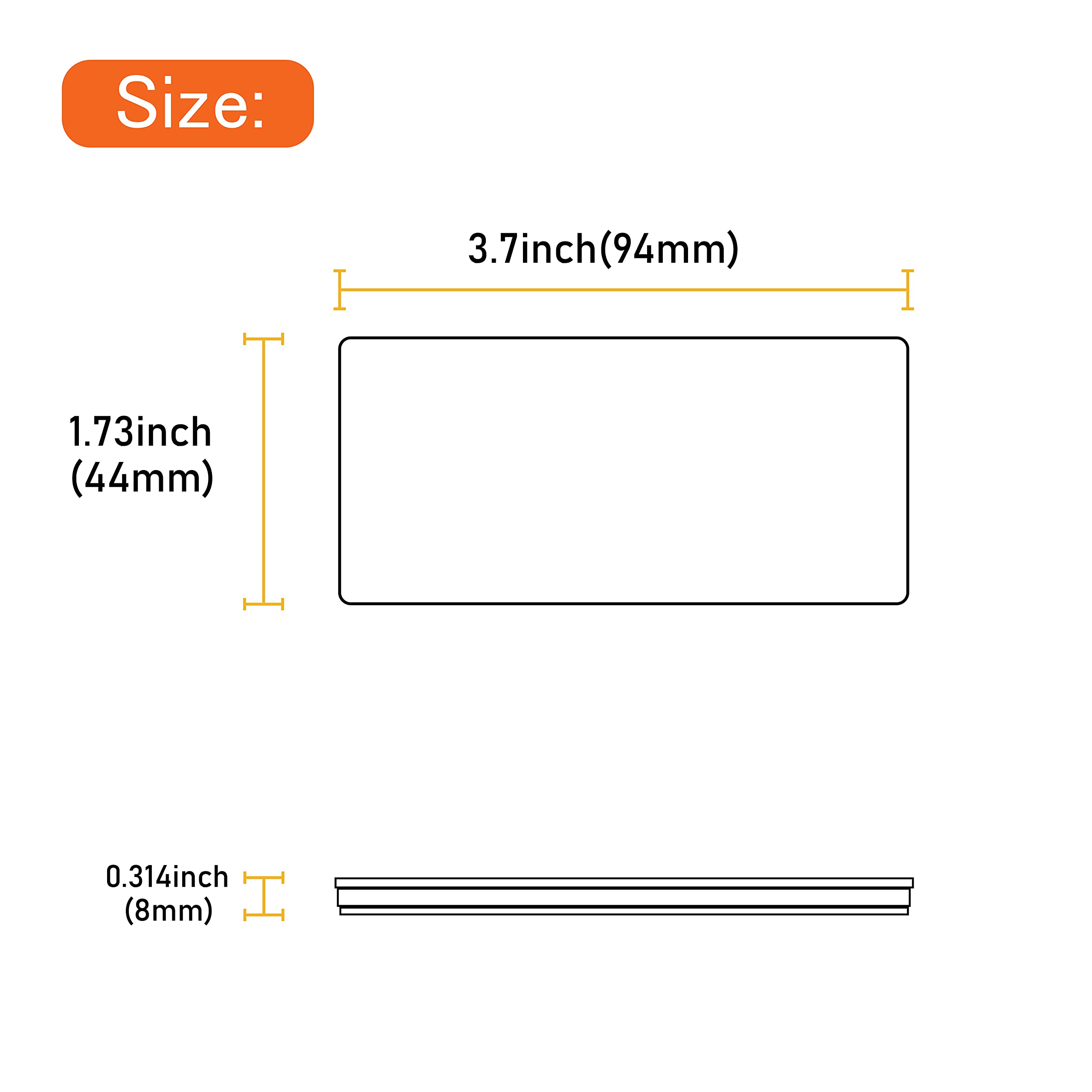 Welnent E-Mark Ccc 2Pcs Rectangle Reflector Self Adhesive Stick On Trailer Driveway Mailbox