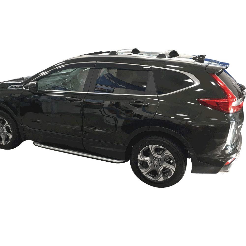 Freemotor802 Compatible With 2017-2022 Honda Crv Cross Bar, Oe Style Unpainted Black Aluminum&Rubber Top Roof Rack