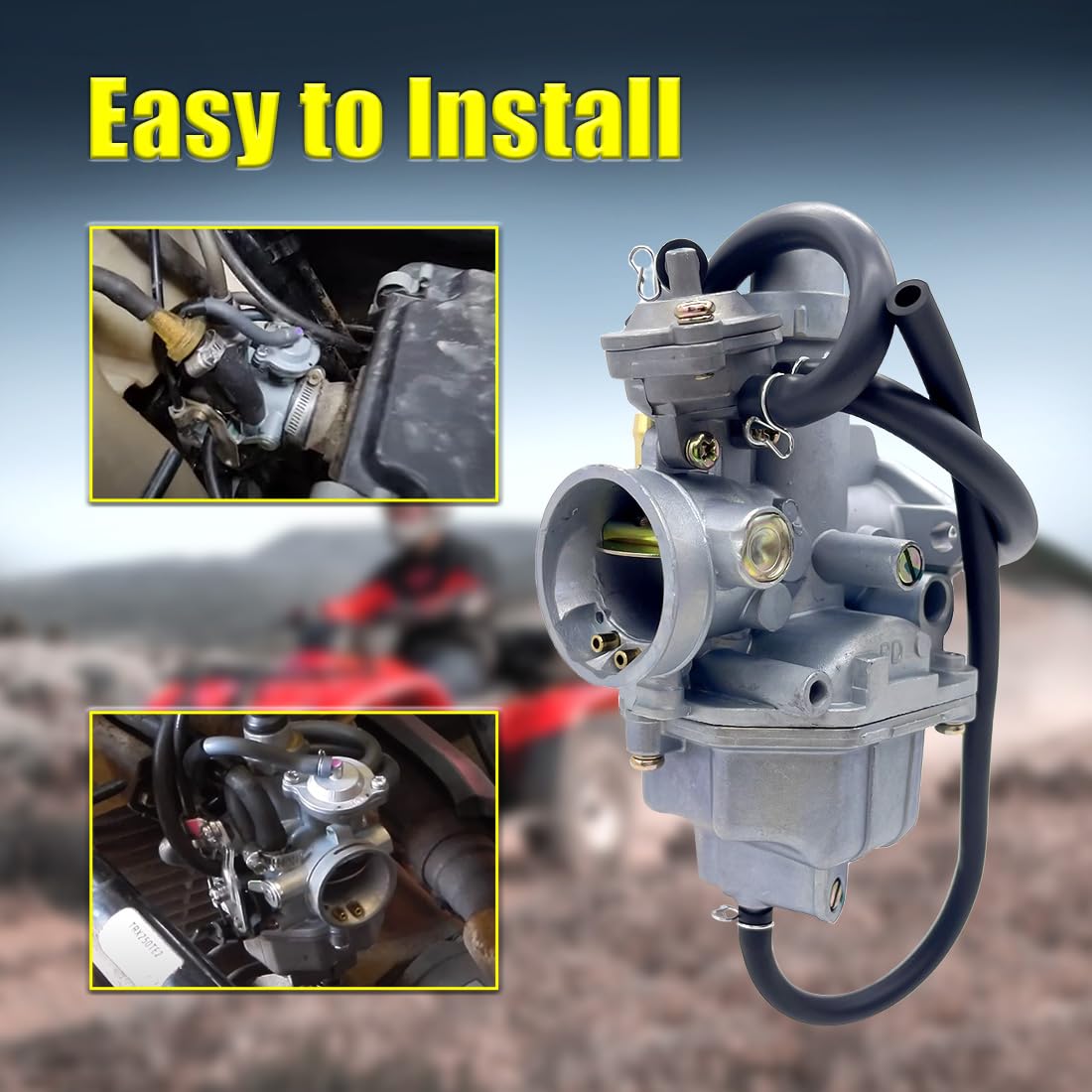 Aniro Moto Recon 250 Carburetor Set for Honda TRX250TM/TRX250TE - Includes Fuel Tank Petcock Valve, Air Filter, Oil Filter, Spark Plug