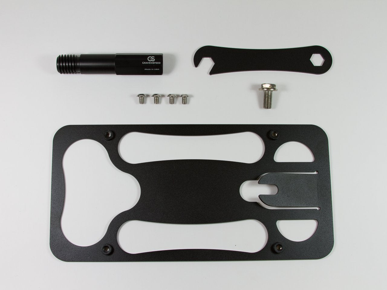 CravenSpeed Platypus License Plate Mount for Porsche 911 (2012-2019) - Stainless Steel & Aluminum, Black, No Drilling, Easy Install