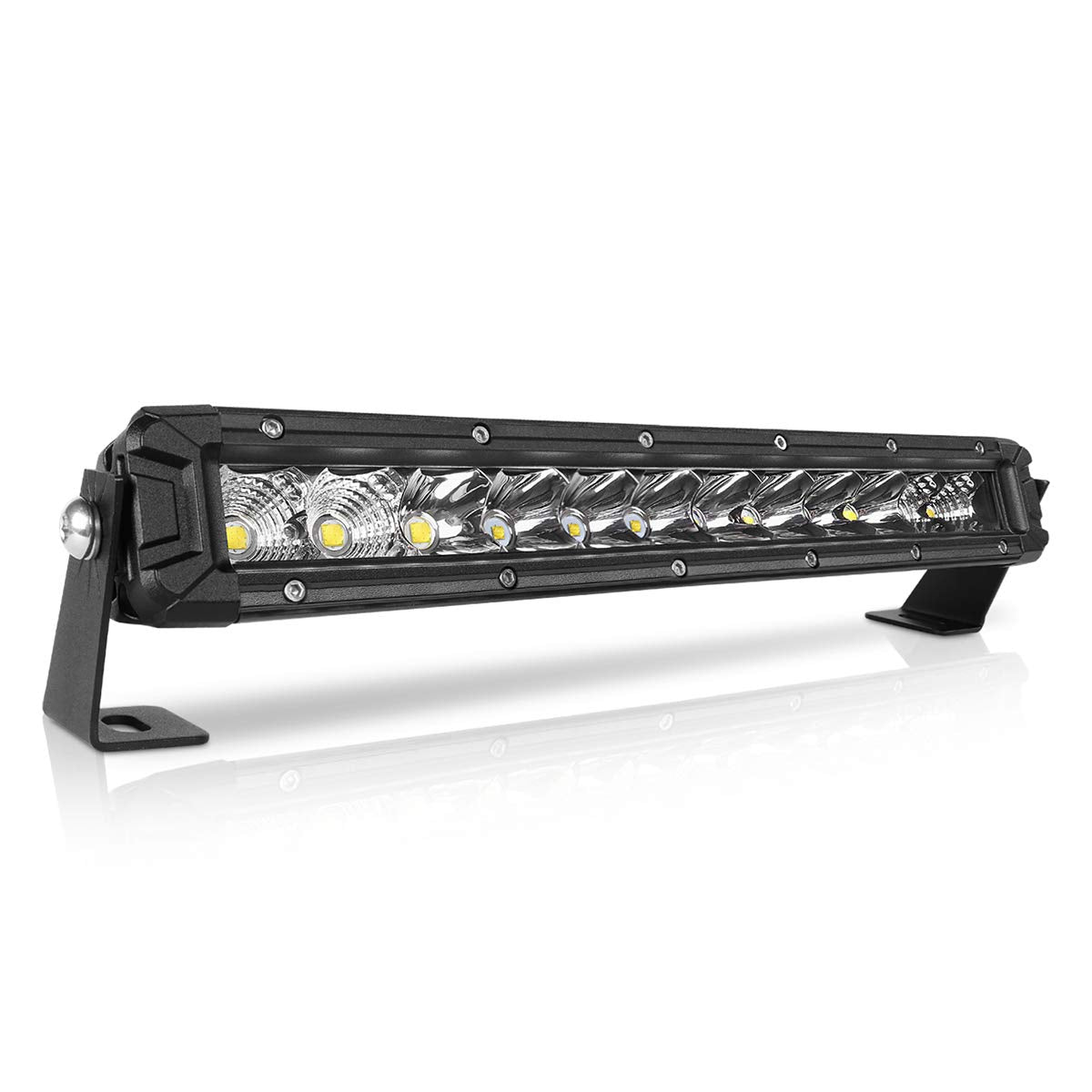 Rigidhorse 12 Inch LED Light Bar - 10000LM Flood & Spot Beam Combo, Black Aluminum for Pickup, SUV, ATV, UTV, Truck Roof Bumper