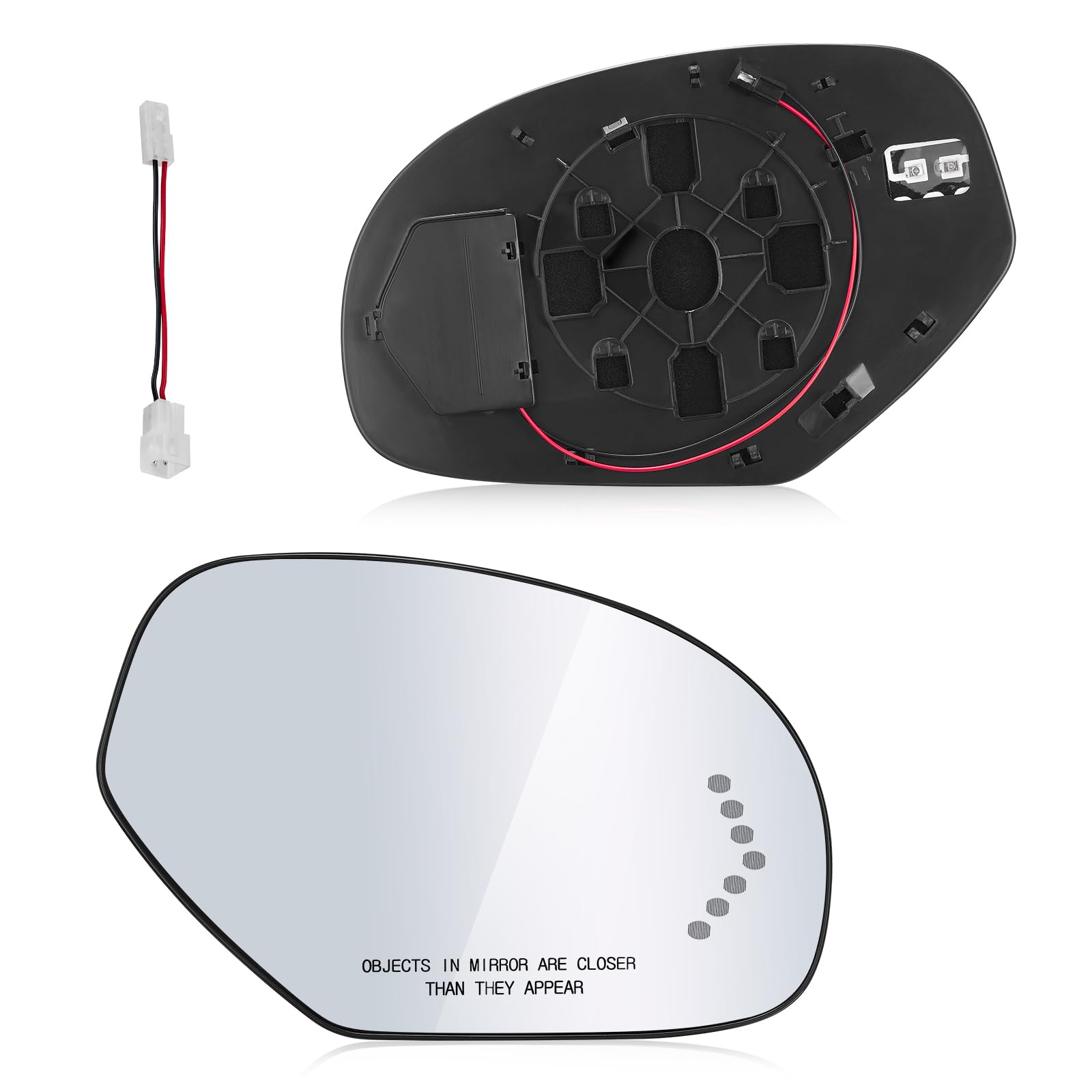 BDFHYK Passenger Right Side Heated Mirror Glass Compatible With Escalade Avalanche Silverado Suburban Tahoe Sierra Yukon Convex 