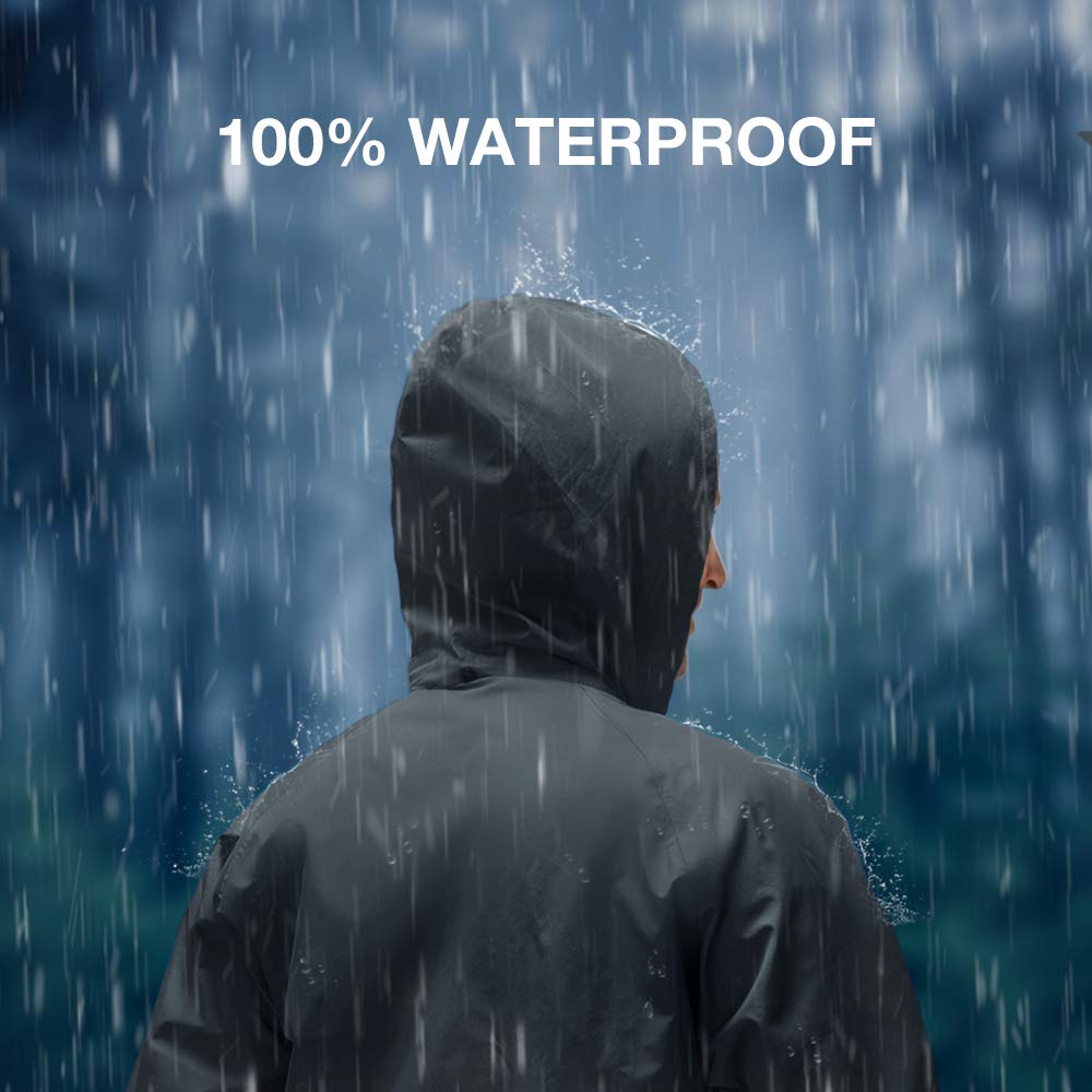 Tidewe Rain Suit, Waterproof Breathable Lightweight Rainwear (Gray Size Xxxl)