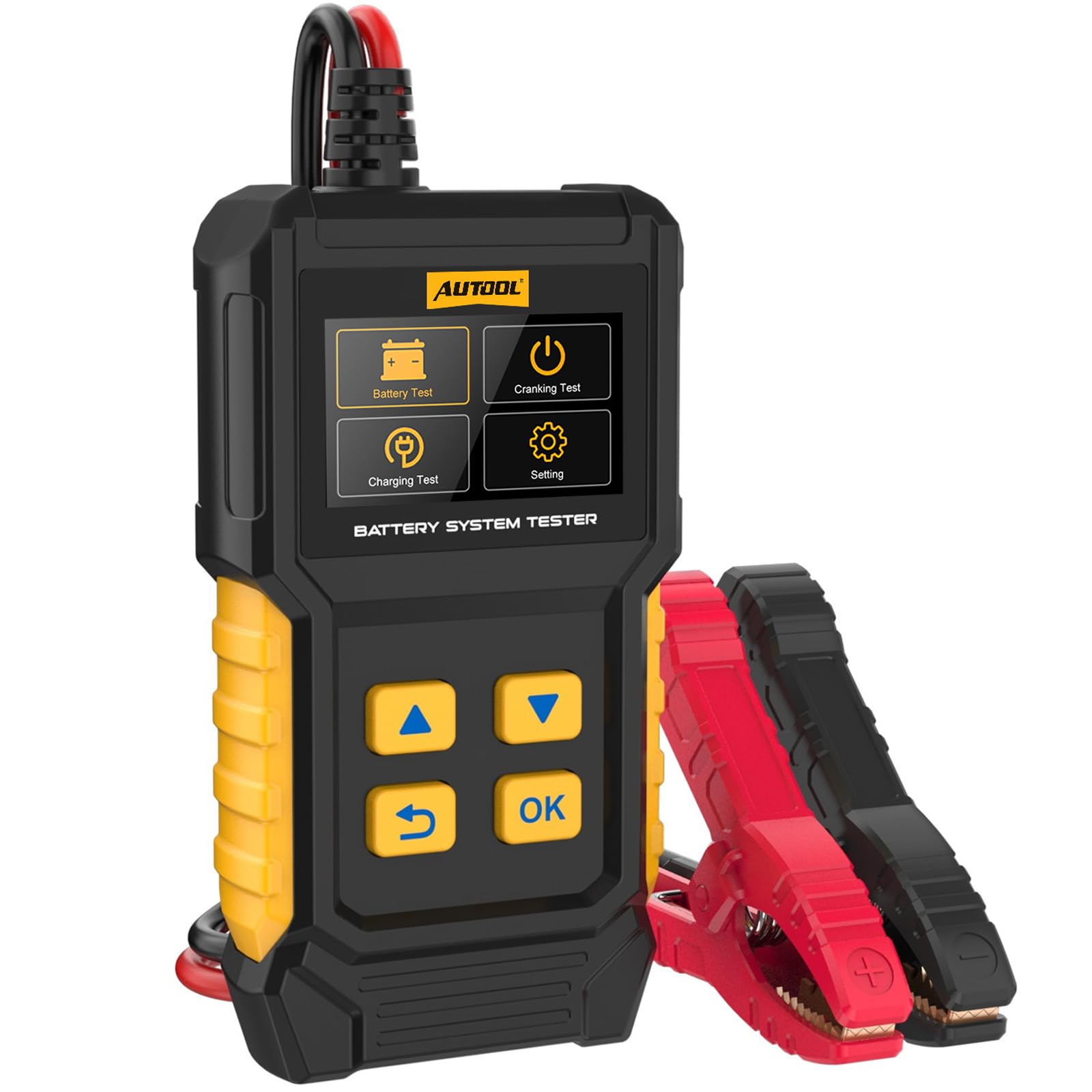 AUTOOL BT360 Battery System Tester, Car Battery Tester DC Charging Cranking Test 100-2000 CCA, 2.4 Color LCD Battery Monitor, Di
