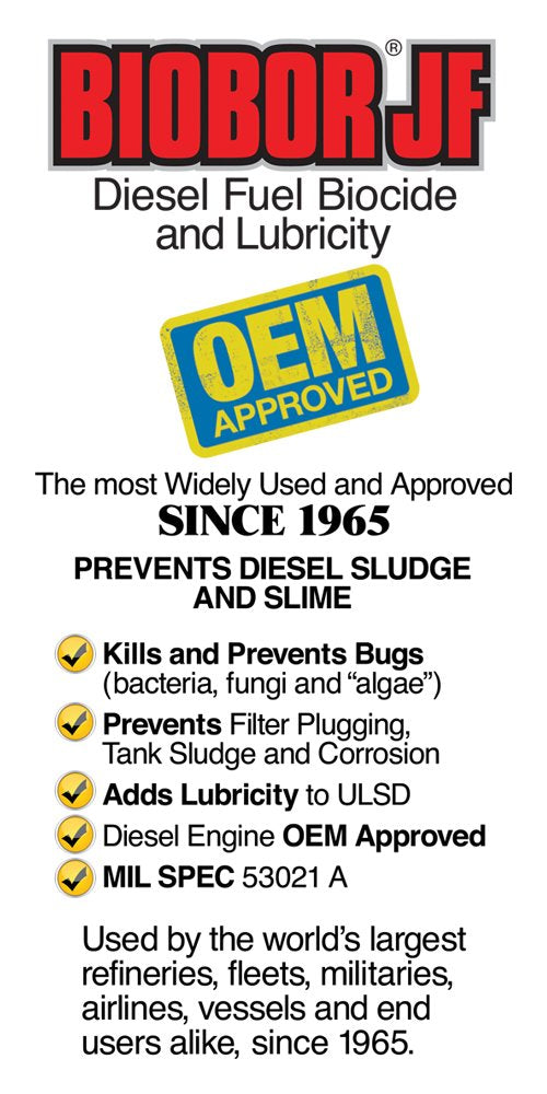 BIOBOR JF Diesel Fuel Additive - 32 oz. Biocide Supplement, Prevents Corrosion, Increases Lubricity, Clear, Model BB32EZ01US
