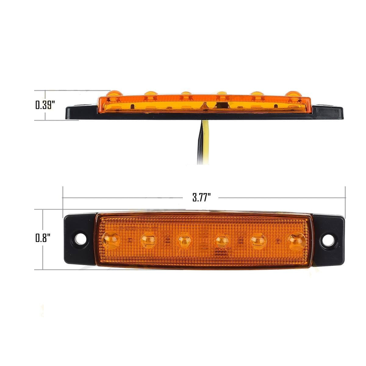 Kyyet Amber Led Side Marker Lights,(Pack Of 20) 6 Led 2835 Smd Clearance Lamps For Truck Trailer Rv Campervan Pickup Tractor Lor