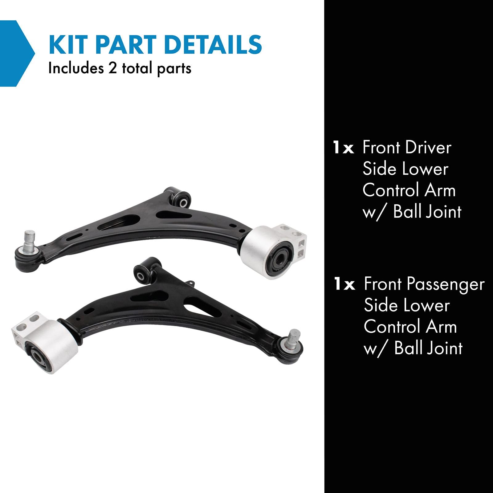 Trq Front Lower Control Arm With Ball Joint Set Driver & Passenger Side Lower Compatible With 2014-2019 Chevrolet Impala