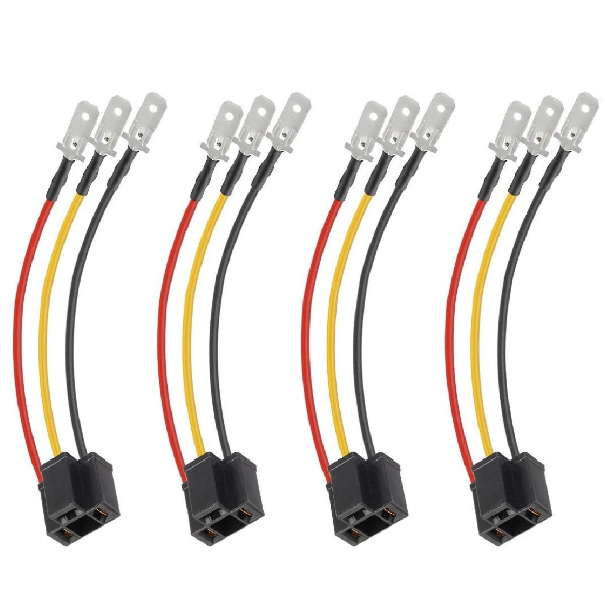 Partsam H4 9003 Wiring Harness Headlights Wire Sockets H4 To 3 Pin Adapter For 4''X6'' 7''X6'' 5''X7'' 6X8 Inch Car Truck Pickup