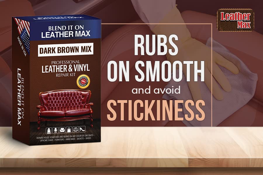 Leather Max Dark Brown Mix - Vinyl And Leather Repair Kit - Restorer Of Your Furniture, Jacket, Sofa, Boat Or Car Seat, Easy Ins
