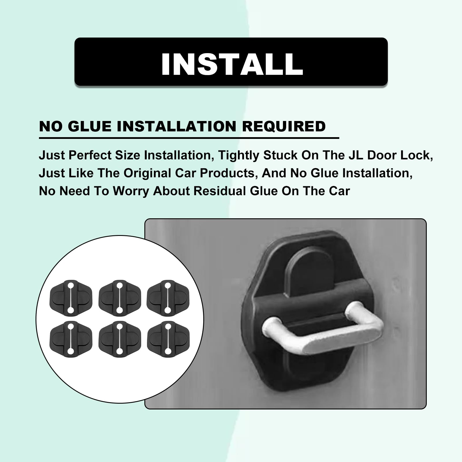 Door Lock Cover Buckle Decor Trim Compatible with 2018-2023 Jeep Wrangler JL JLU 4XE Unlimited Sahara Sports Rubicon Gladiator J