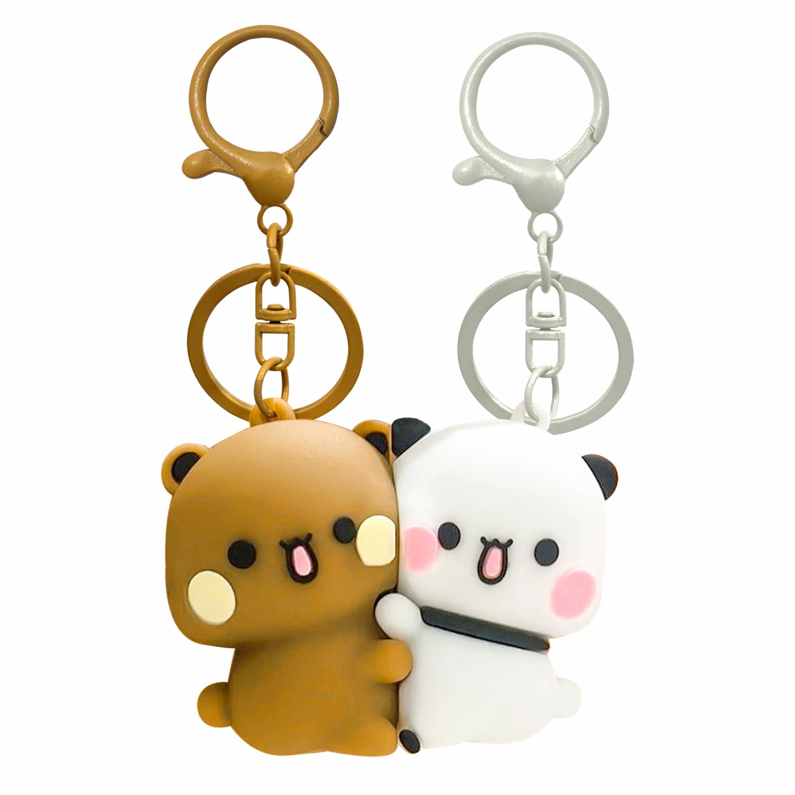 Scyagolila 2PCS Cute Magnetic Matching Keychains,Mini Kawaii Cartoon Statue Figurine Couple Key Chains for Women Girl Backpacks 