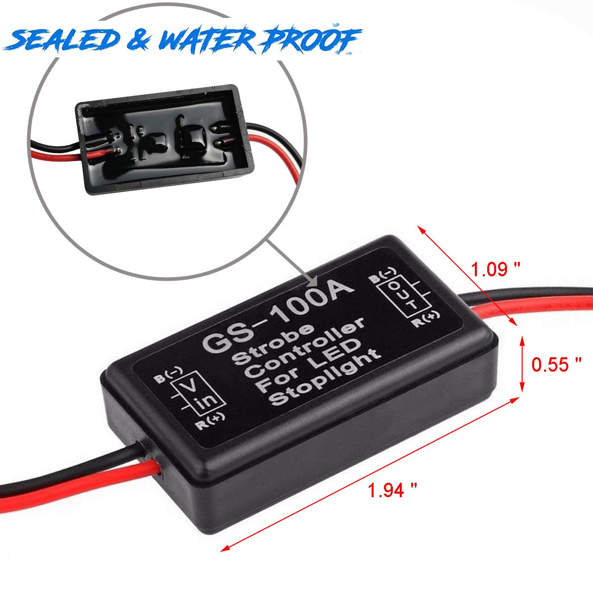 Ibrightstar 9-30V Flashing Strobe Blinking Controller Flasher Module For Led Brake Tail Stop Light High Mount/3Rd Brake Lights -