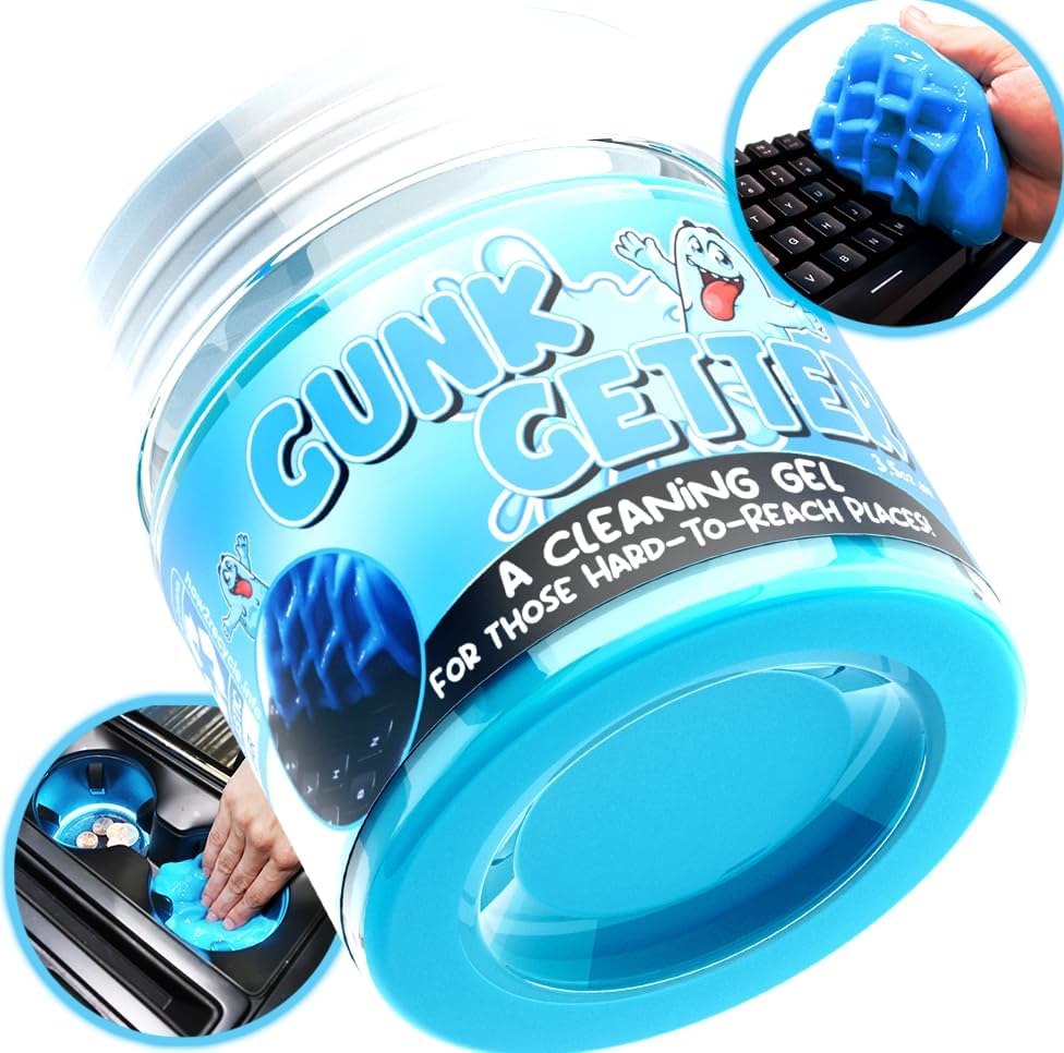 Gunk Getter Cleaning Gel, 3.5oz - Dust & Crumb Removal for Automotive Cup Holders, Keyboards, and Hard to Reach Places