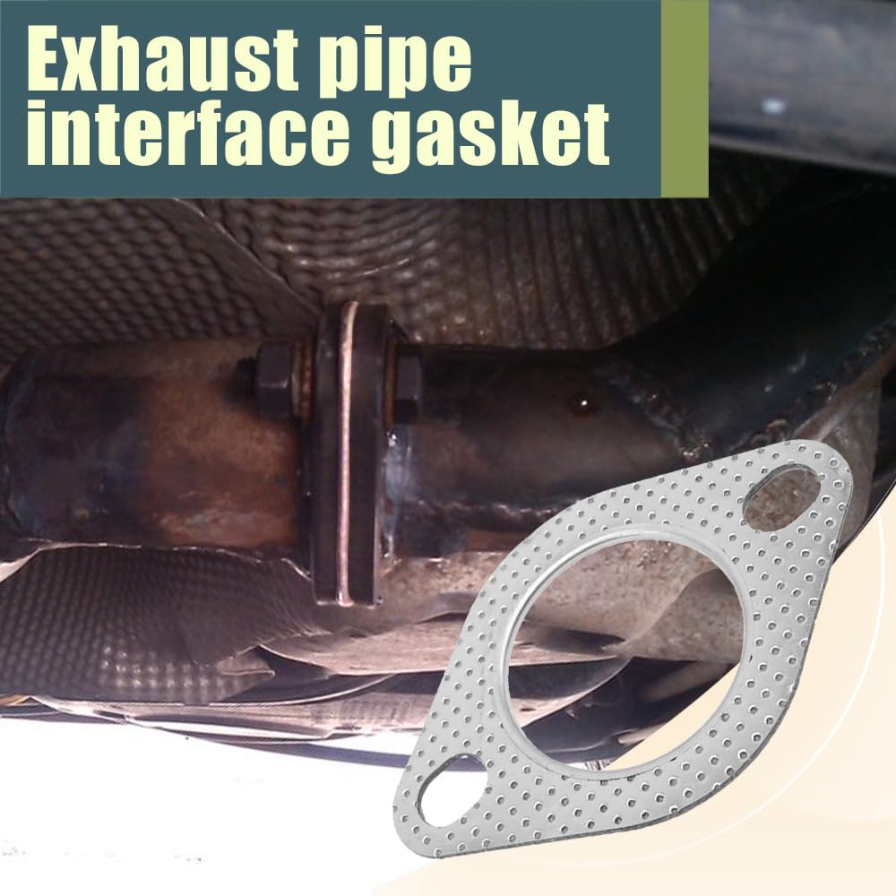 Kutyun 2PCS Car Exhaust Gasket - Ultra Seal 2-Bolt 2-Inch High Temp Exhaust Flange Gaskets