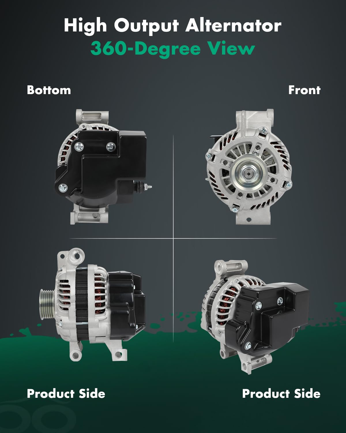 SCITOO Alternator Fit for Mazda for 6 2.3L 2003,for Mazda for 6 2.3L 2004,for Mazda for 6 2.3L 2005-12V 90Amp CW 6-Groove Pulley