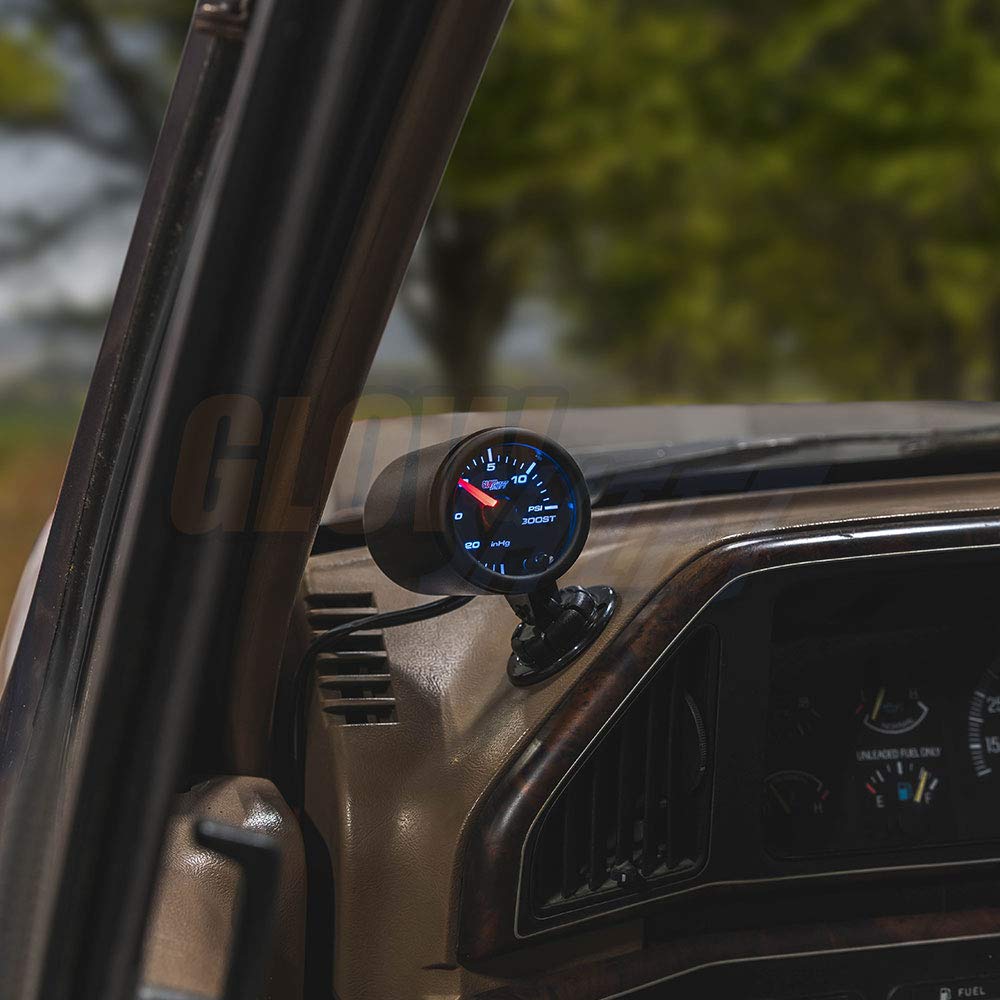 GlowShift Universal Black Single Gauge Swivel Dashboard Pod - Fits Any Make/Model - Swivels 360 Degrees - ABS Plastic - Mounts (