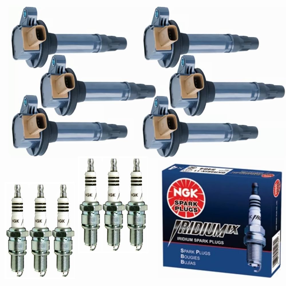 Yoshi Motors DG549 UF646 Ignition Coil Packs & NGK Iridium Spark Plugs Compatible With Ecoboost Ford F150 F-150 Explorer Expedit
