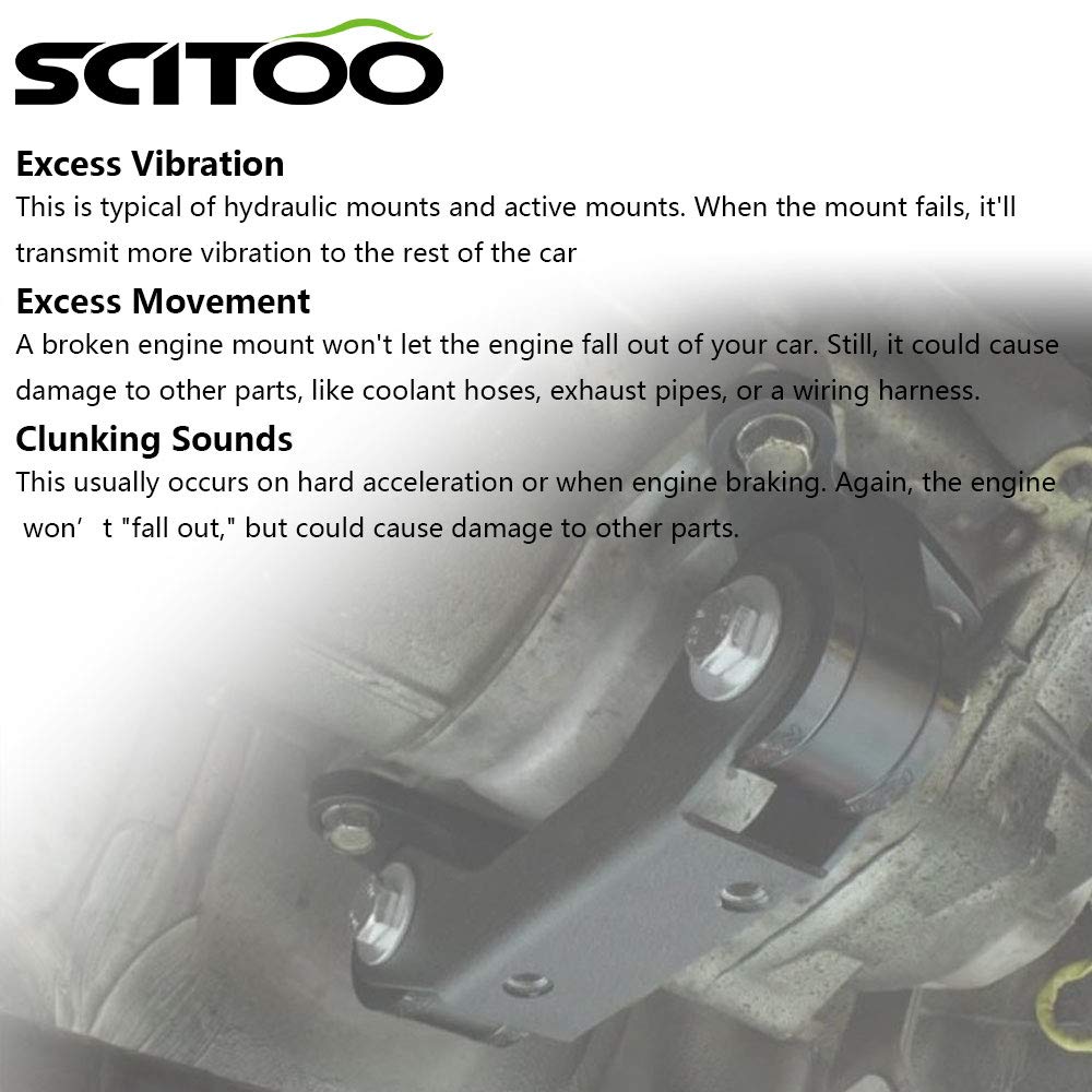 SCITOO Engine Mounts Set 4PCS, Rubber, Black, Compatible with Toyota Corolla 2003-2008, Matrix 2003-2006, Pontiac Vibe 2003-