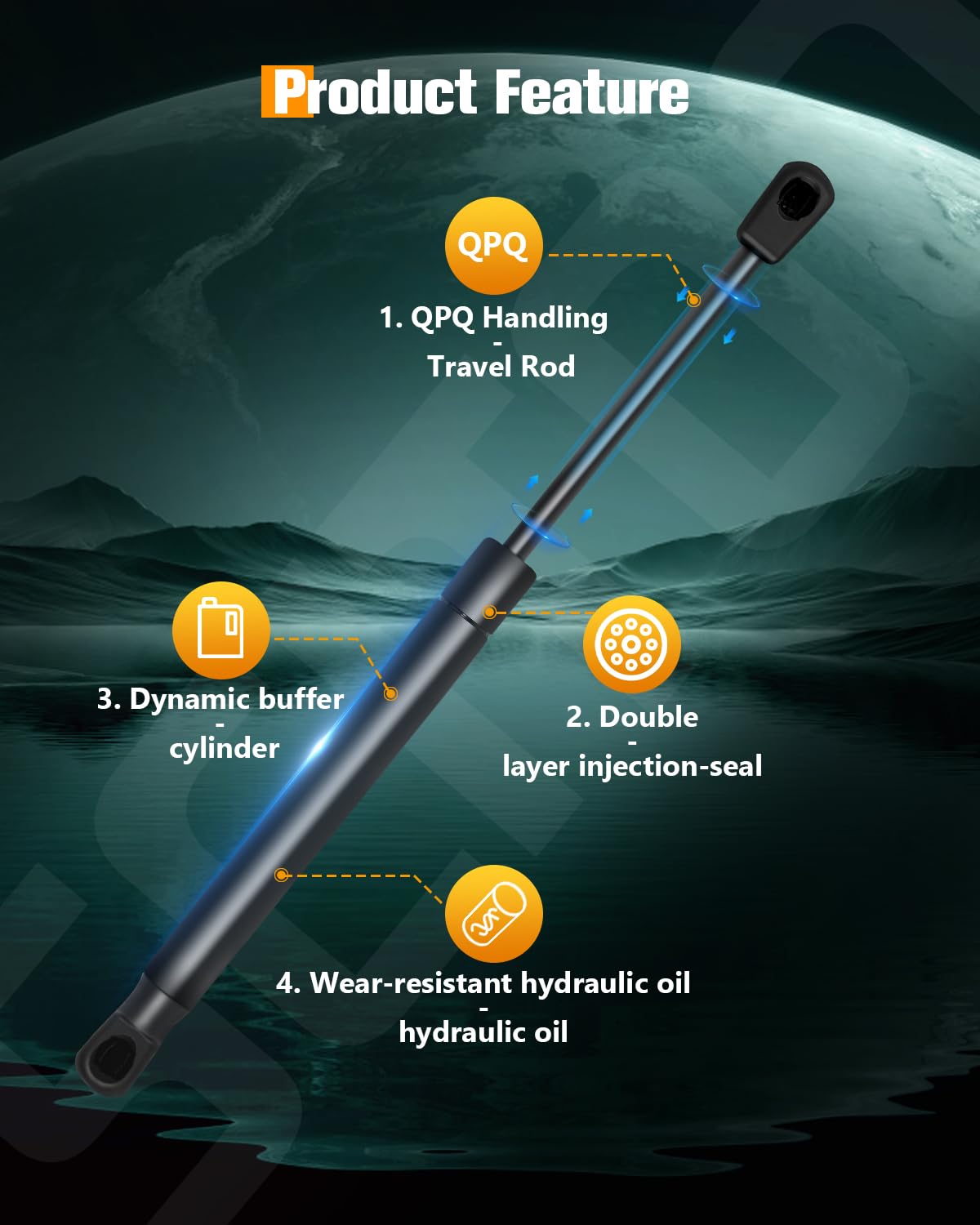 Scitoo Trunk Lift Supports Replacement Struts Gas Springs Shocks Fit For Mitsubishi Lancer 2.0L 2008-2017,For Mitsubishi Lancer