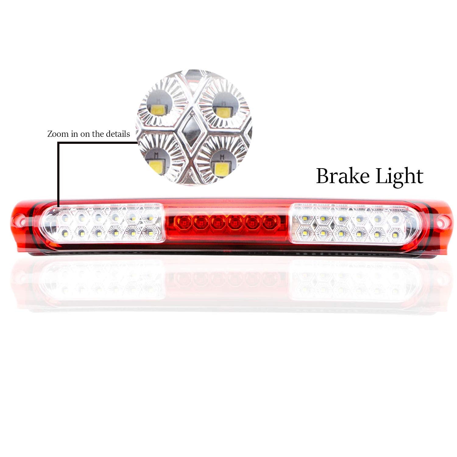 Tresound LED 3rd Brake Light for 1997-2003 Ford F150 / 2004 Heritage, Chrome Housing + Red Lens