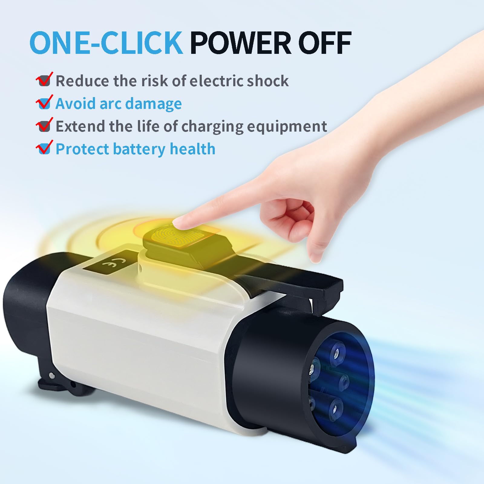 EVHIKING NACS to J1772 Adapter for NACS Charger (Only to J1772), Converter Up to 50Amp 240V AC with Combination Lock-Press-Safet
