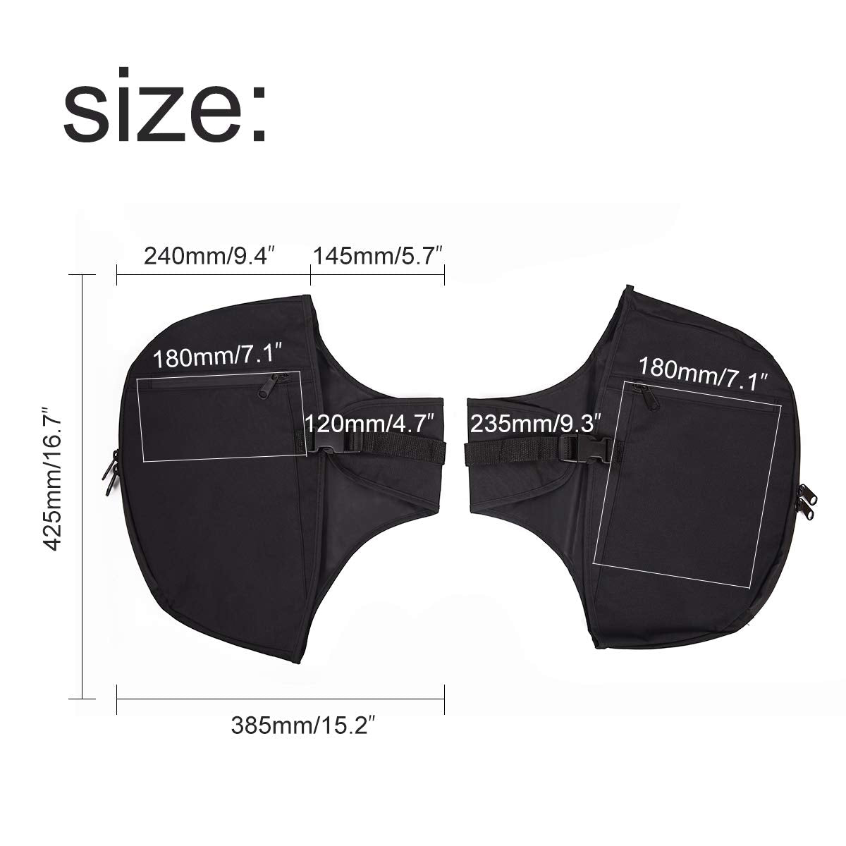 motor-mh Soft Lowers Chaps Engine Guard Cover, Nylon, Black, 385mm x 425mm, for Harley Touring & Trike Models 1980-2020
