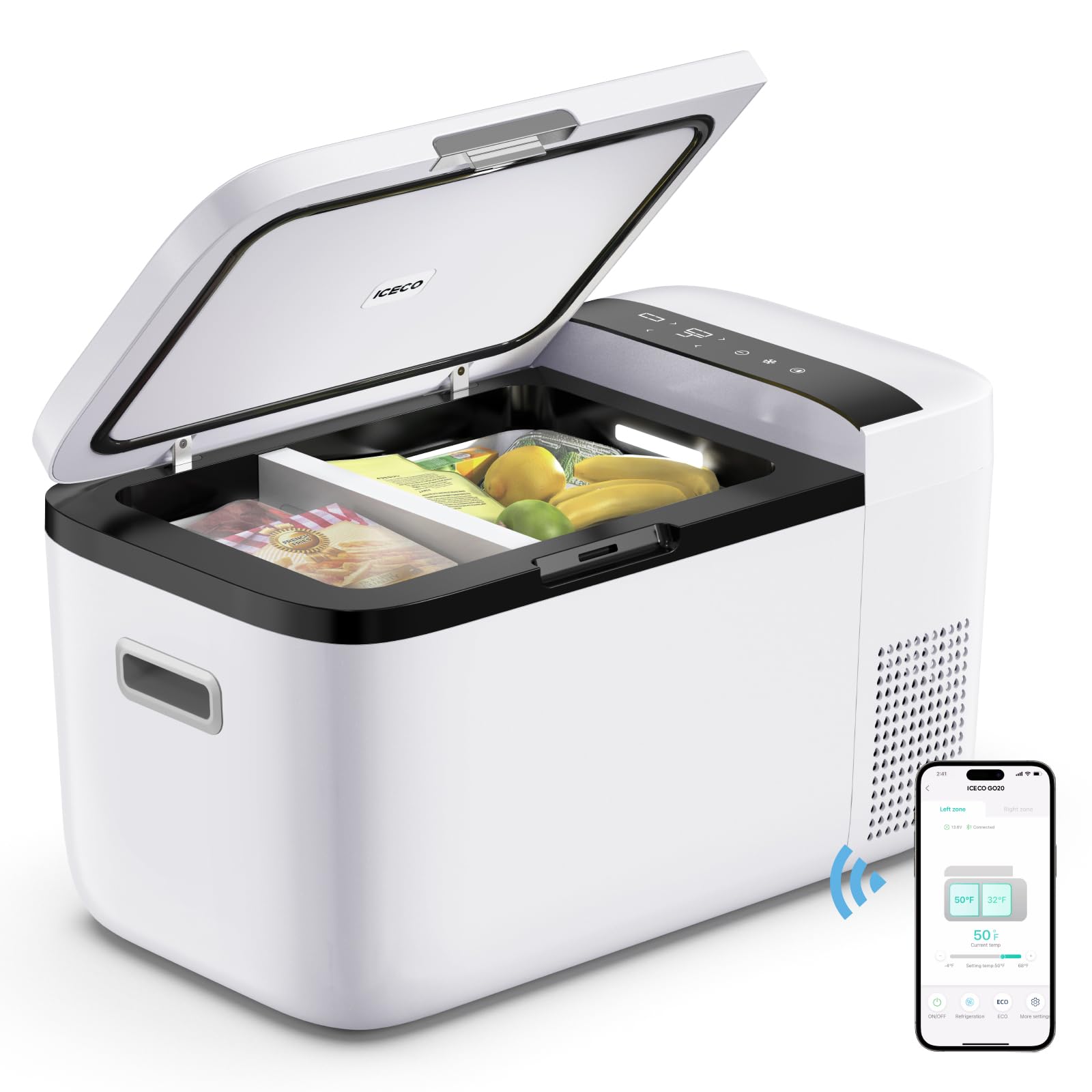 Iceco Go20 Dual Zone 12 Volt Refrigerator, 12V Car Refrigerator With Secop Compressor, Separate Control, Dc & Ac, 0? - 50?, Port