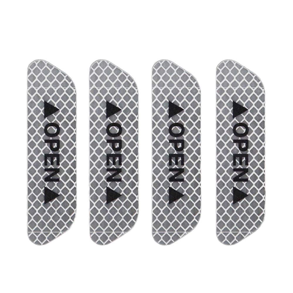Ezfit Car Safety Reflective Tape Door Open Warning Stickers Reflector Mark Decal - 4Pcs White