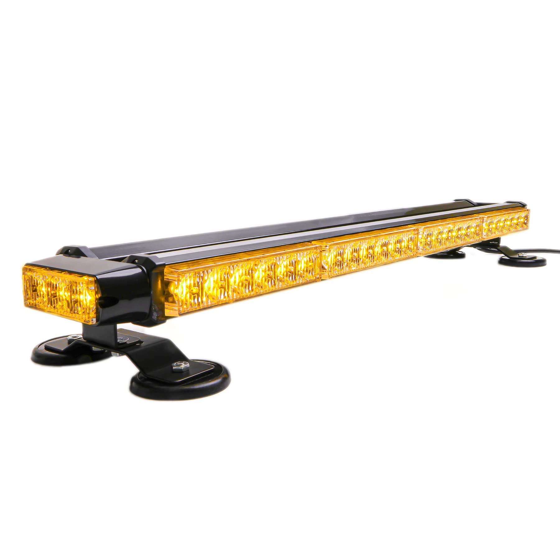 Cumart 26.5'' Amber Yellow 54 Led Automotive Rooftop Beacon Warning Emergency Flashing Snow Plow Light Bar Double Side Strobe Li