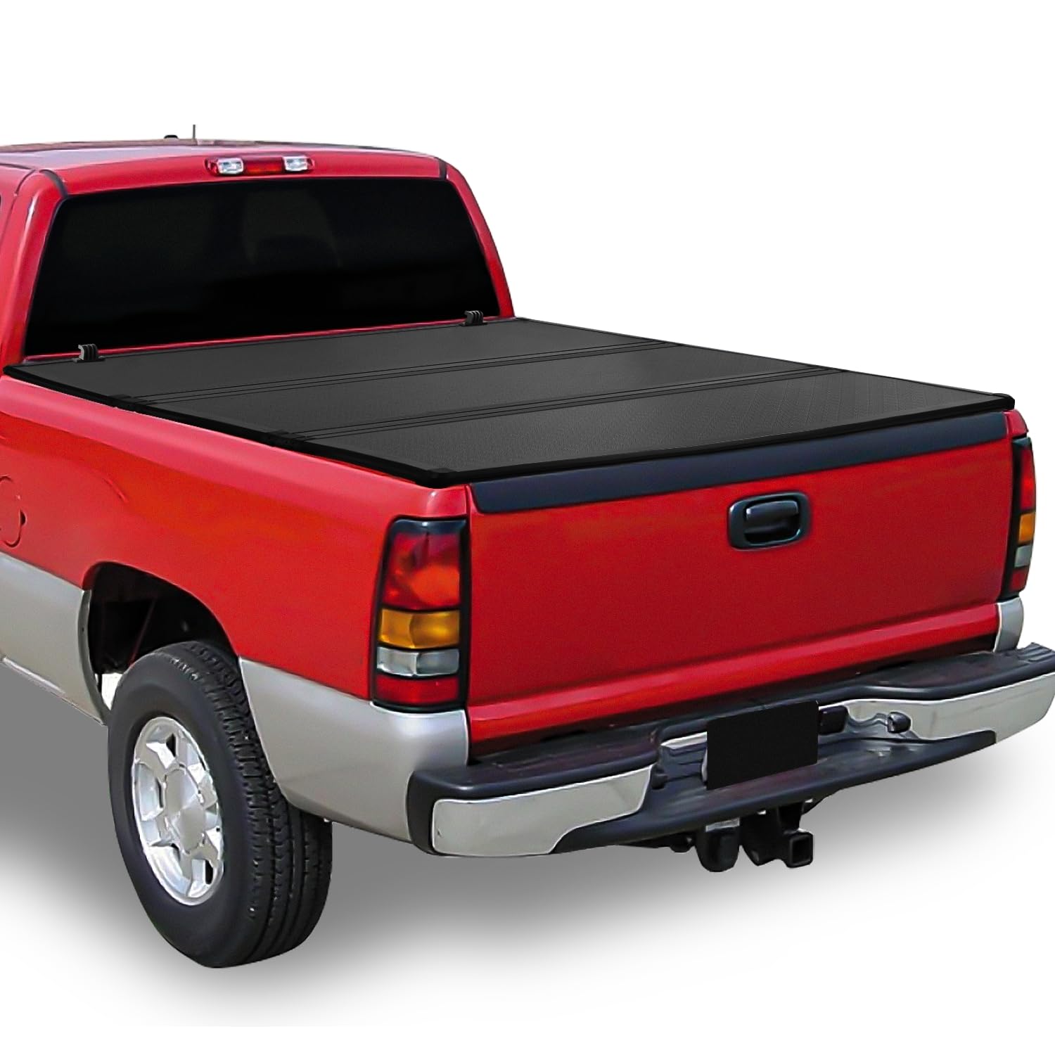 Auto Dynasty Frp Hard Tri-Fold Truck Bed Tonneau Cover Compatible With 2007-2014 Chevy Silverado Gmc Sierra 1500 2500Hd 3500Hd 6