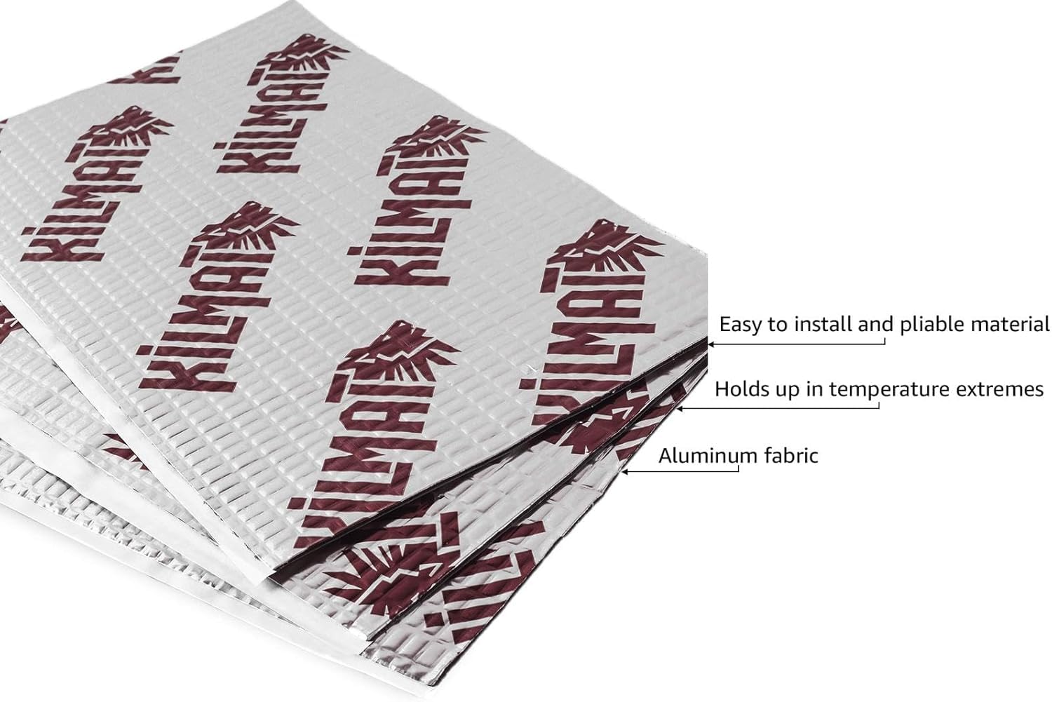 KILMAT Car Sound Deadening Mat, 80 mil, 10 sqft, Butyl Audio Insulation, Silver with Logo, Model KLM8010
