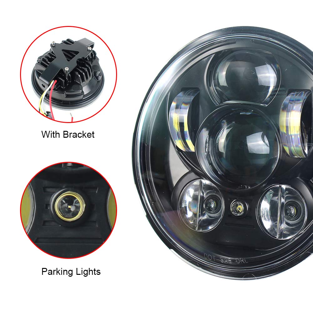 Akmties 5.75 Inch Motorcycle Front Driving Parking Light With Bracket Compatible For Yamaha Xvs650 Custom, Xsr900, Xsr700, Xjr13
