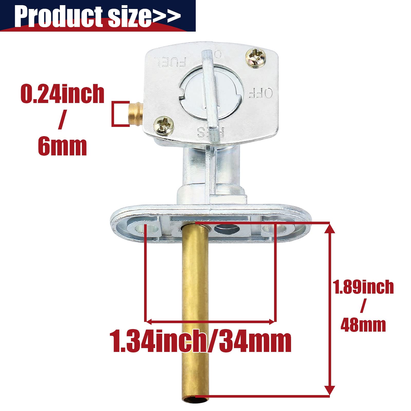 QAZAKY Fuel Gas Tank Petcock Valve Switch Compatible with Kawasaki Bayou 220 250 300 400 KLF220 KLF250 KLF300 KLF400 Prairie 300