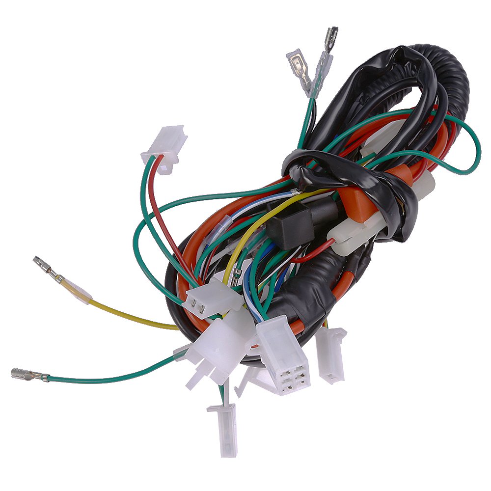 Anxingo Electric Start Wire Loom Wiring Harness Quad Complete Harness Fit For Chinese Atv Utv Quad 4 Wheeler 50Cc 70Cc 90Cc 110C