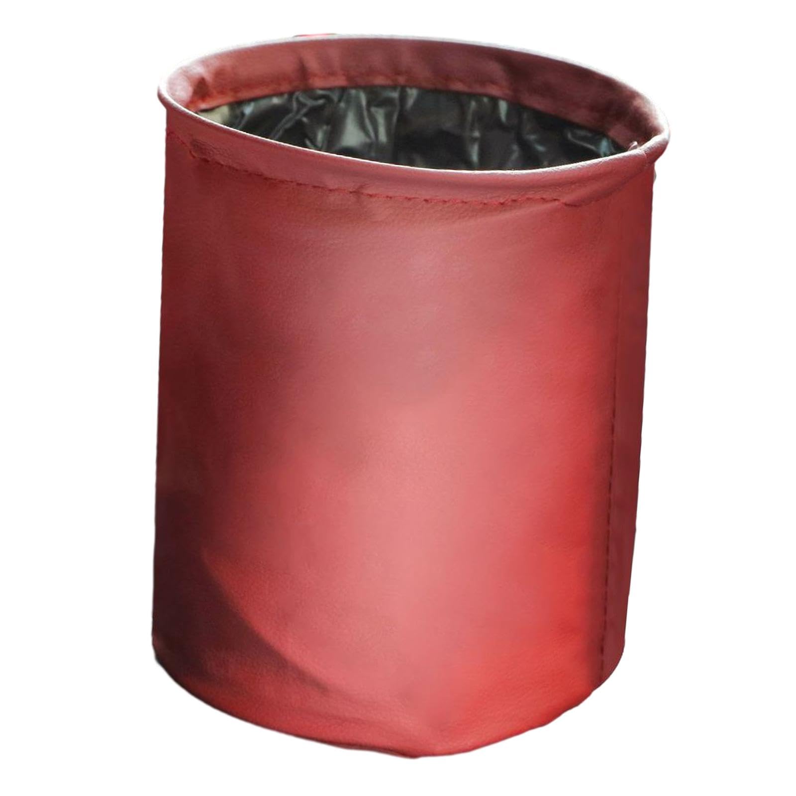 Merishopp Folding Car Trash Can Scratch Resistant Auto Accessories Hanging Garbage Bin Red