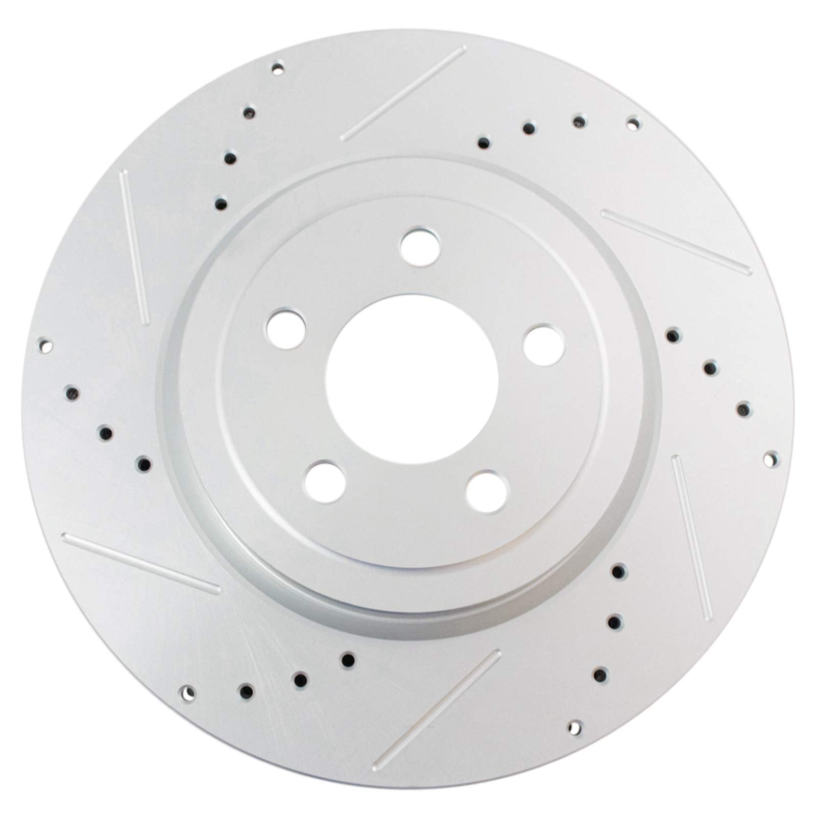 Trq Front Performance Brake Rotors Set Premium G-Coated Cross Drilled & Slotted Compatible With 2005-2021 Chrysler 300 2009-2022