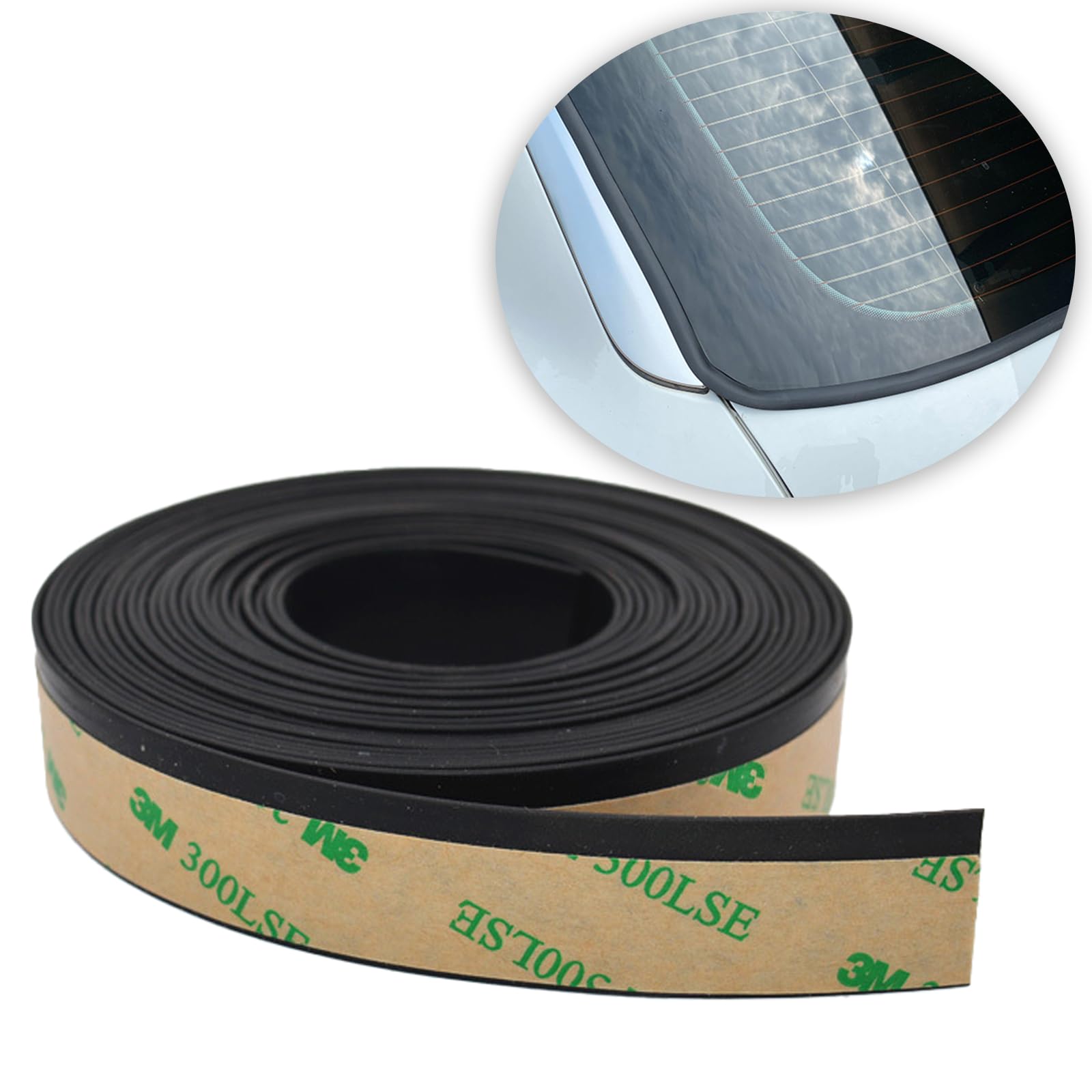 Smeyta 16.5Ft/5M Car Windshield Seal Strip,Rubber Sealing Strip Trim,Rubber Weather Strip For Car Front Rear Windshield/Sunroof/