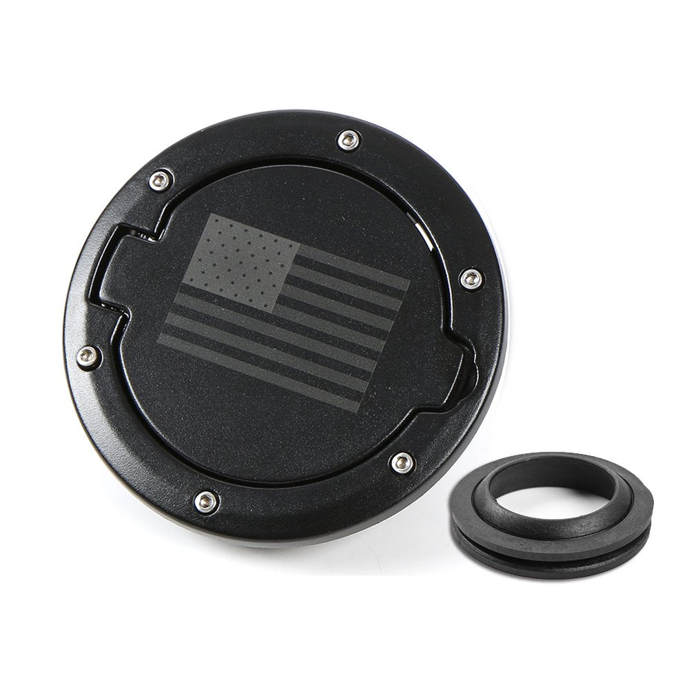 Rt-Tcz Fuel Filler Door Gas Tank Cap Cover Accessories For 2007-2017 Jeep Wrangler Jk & Unlimited Sport Rubicon Sahara (Us Flag)