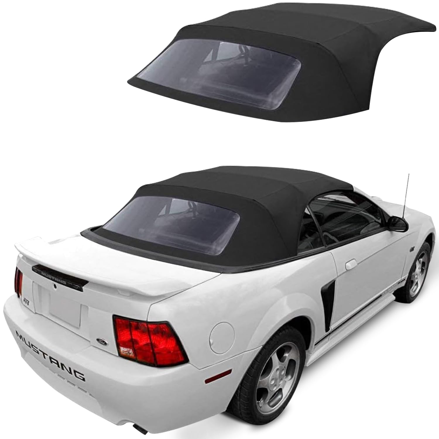 Sierra Auto Tops Replacement Convertible Soft Top with Heavy Gauge Pressed Plastic Window, fits Ford Mustang models 1994-2004, P