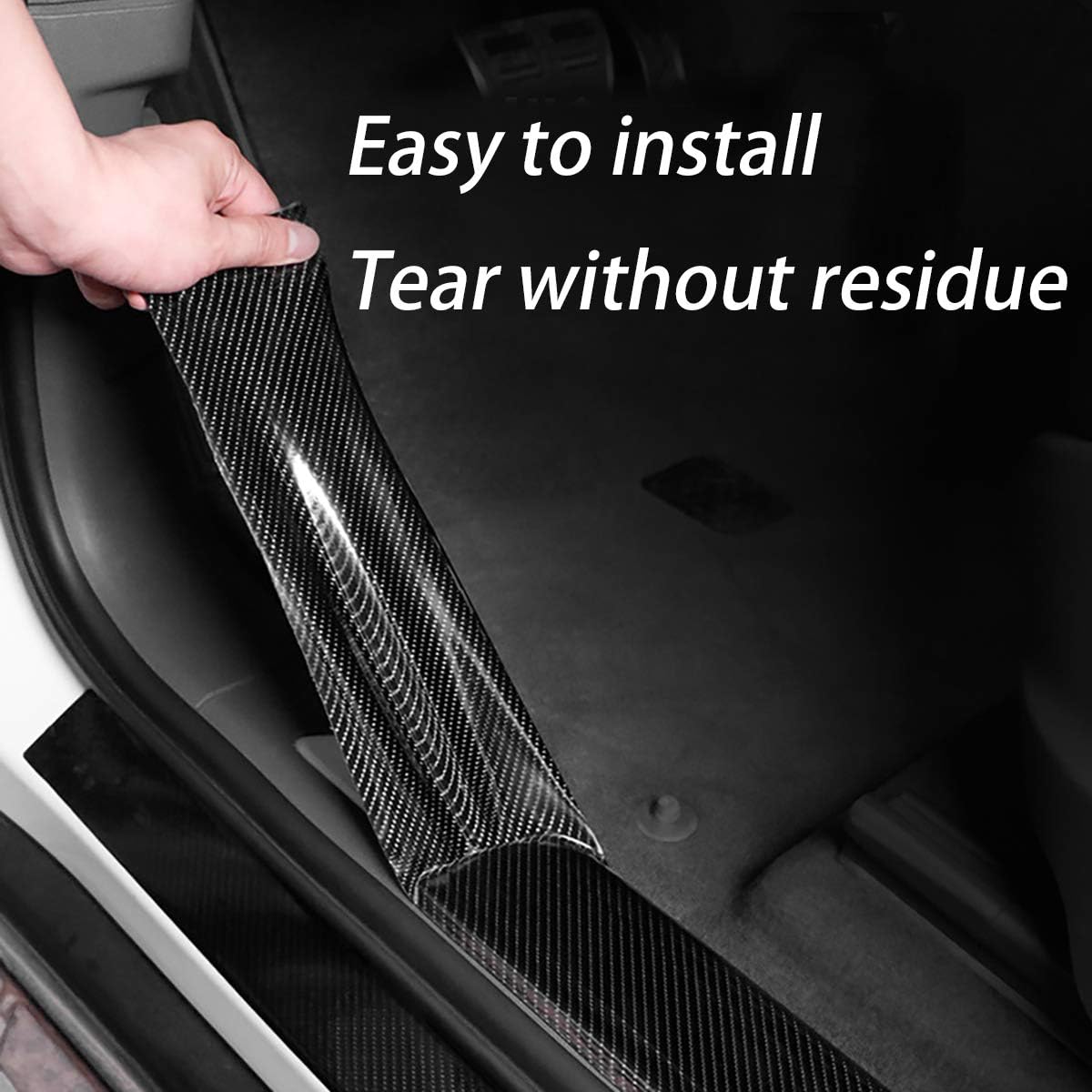 Dgsl Car Door Edge Guards Door Sill Protector, 2.7In X 16.4Ft 5D Carbon Fiber Car Wrap Film, Vinyl Automotive Wrap Film Anti-Col