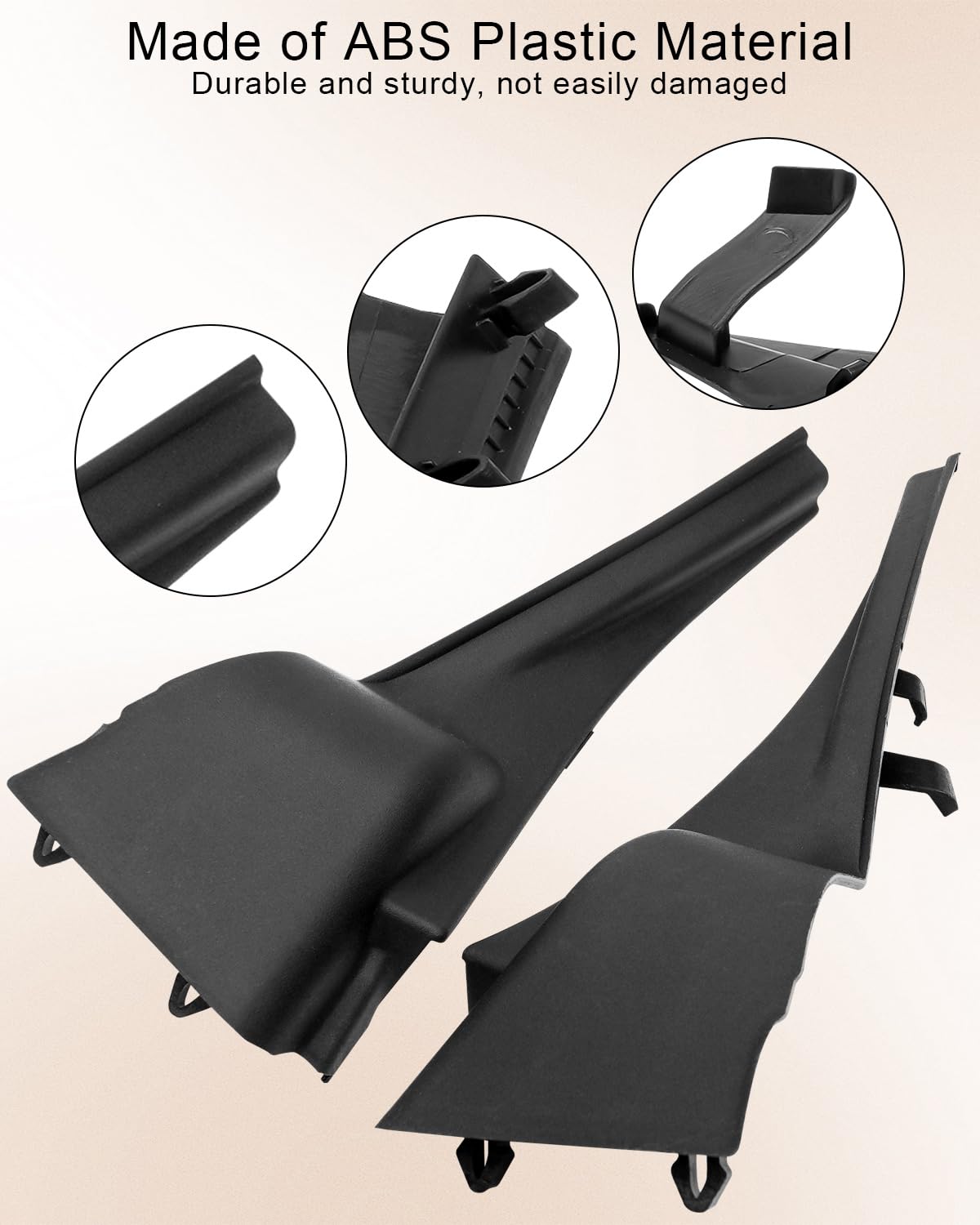 Front Windshield Wiper Cowl Cover LH and RH Fit for Nissan Murano 2015 2016 2017, Fender to Cowl Hood Side Seal Extension Trim P