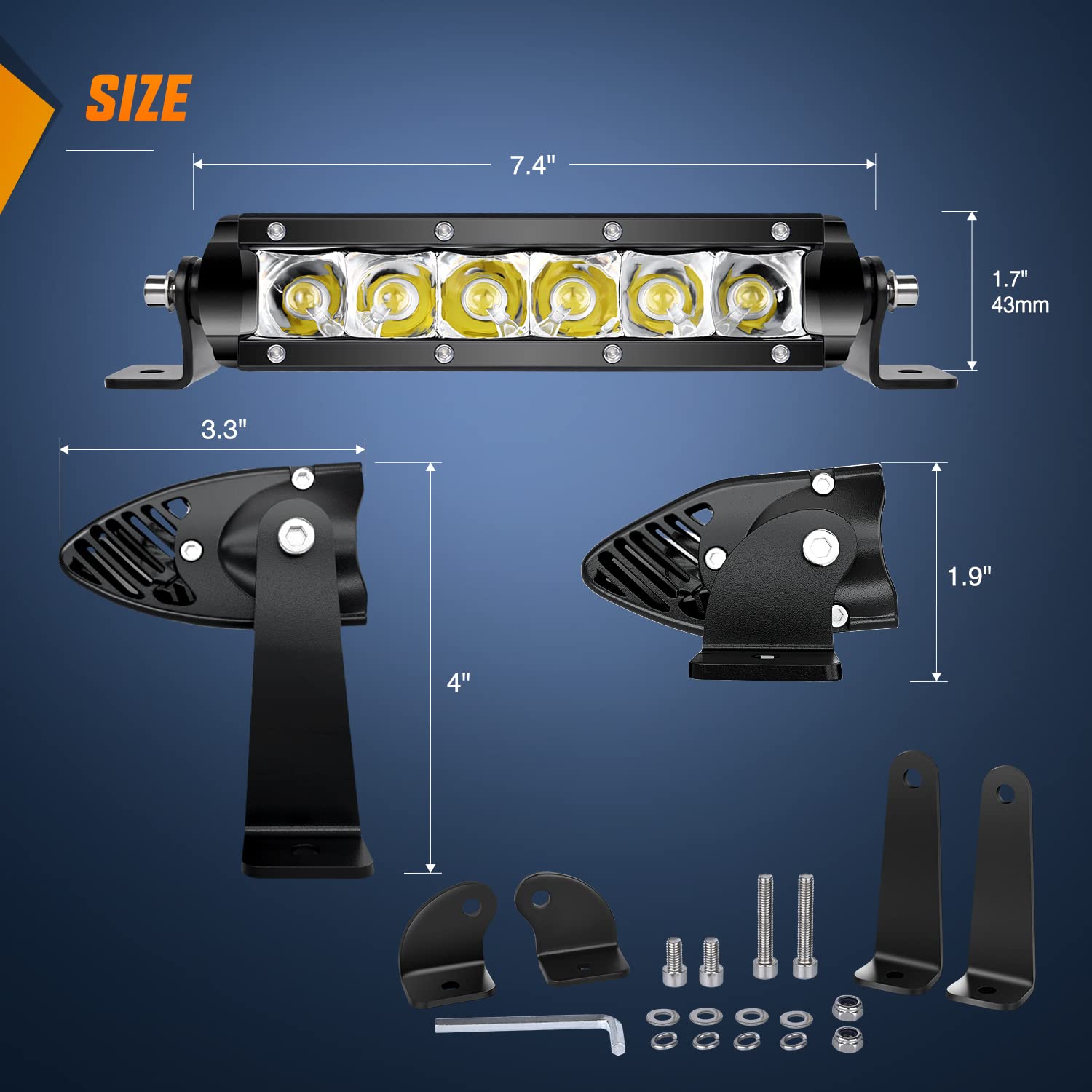 Nilight Led Light Bar Super Slim 2Pcs 7 Inch 30W Spot Driving Fog Light 3600Lm Off Road Lights Light Pods For Trucks Pickup Suv