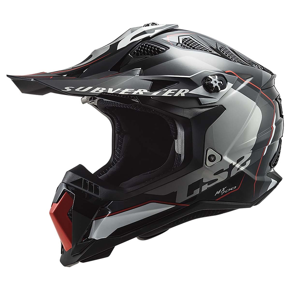 LS2 Helmets MX-Off Road Subverter Evo Helmet (Arched Gloss Black/Red/Silver - 2X-Large)