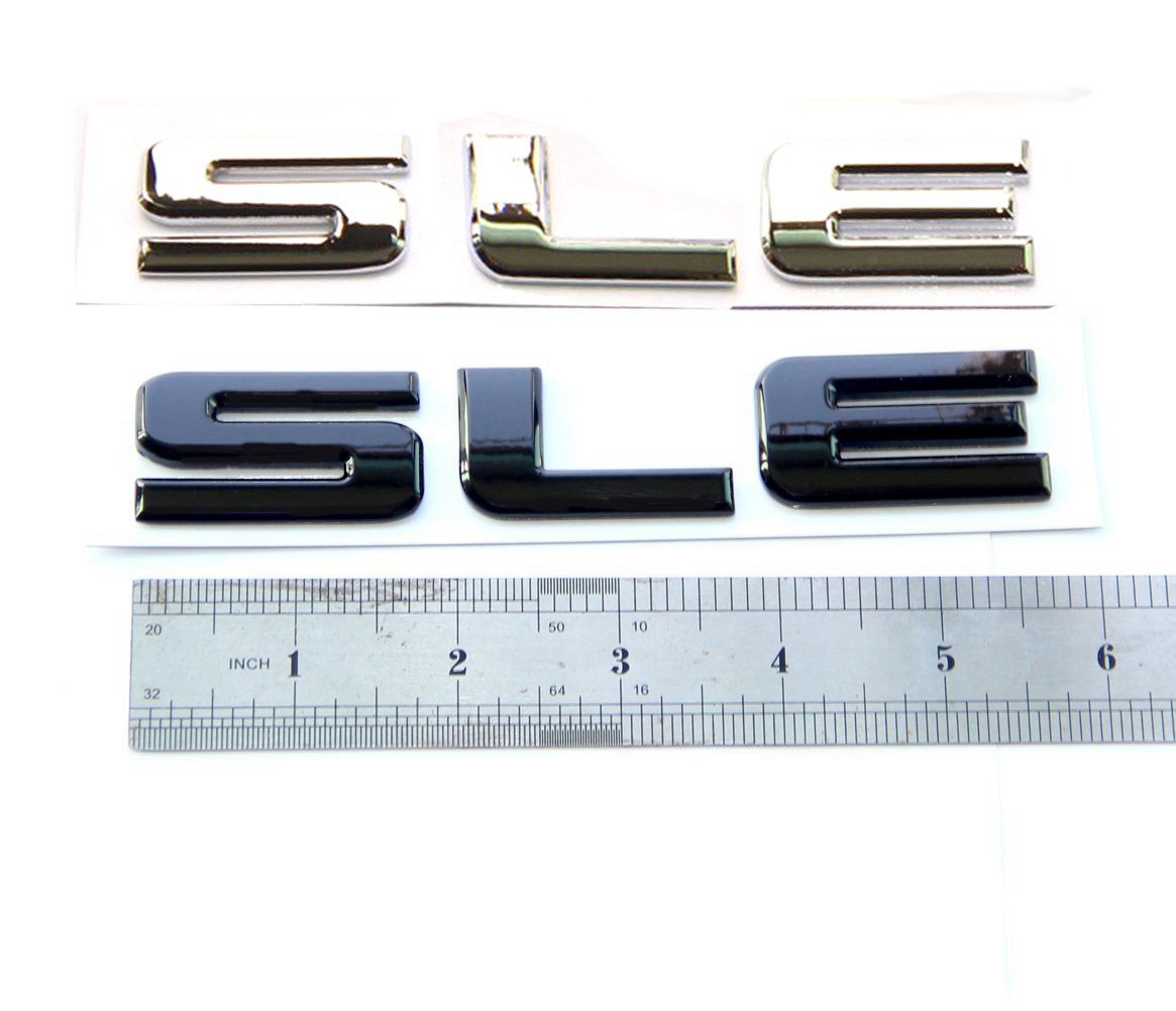 Yoaoo 2X Oem Chrome Sle Letter Nameplate Emblems Badges Replacement For Sierra Denali Glossy