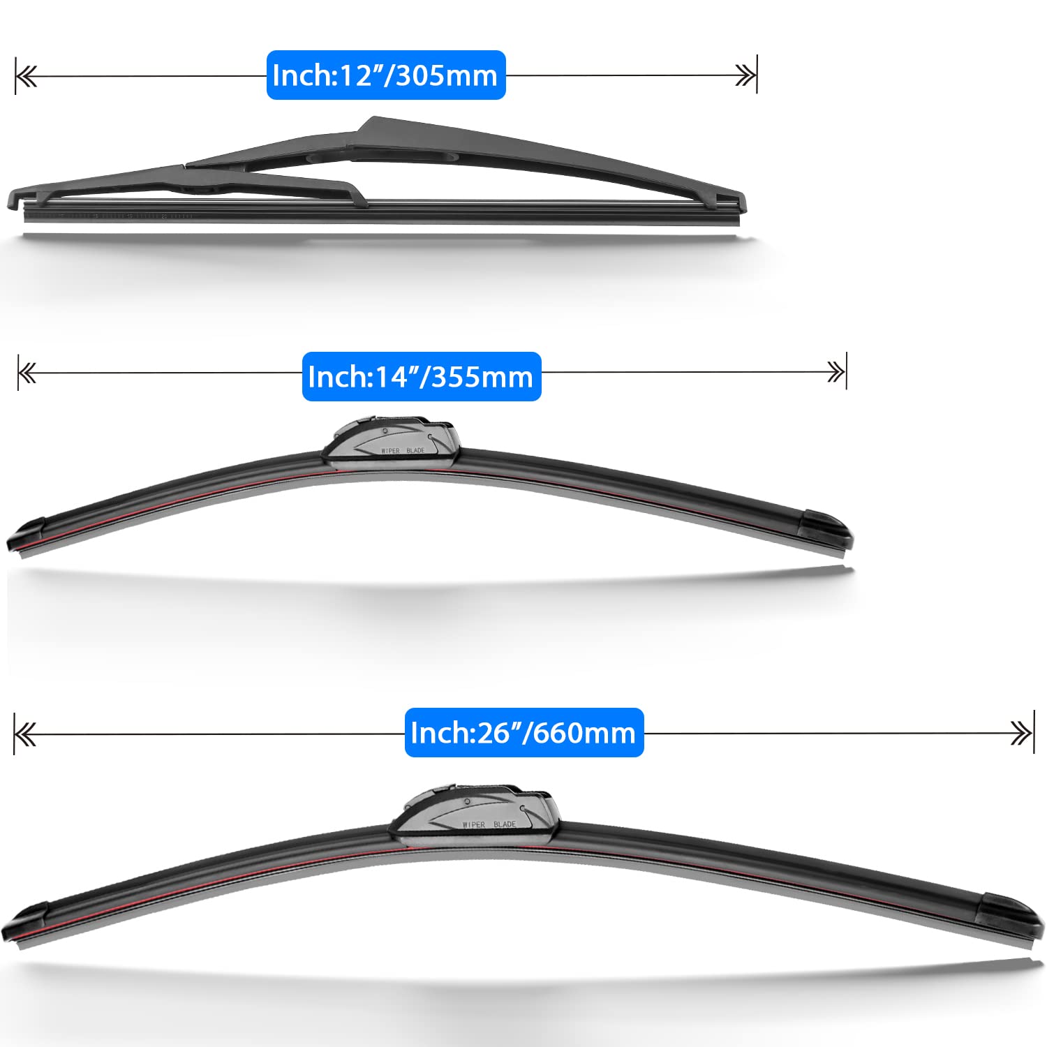 Raintok Windshield Wiper Blades Replacement For Nissan Rogue 2008 2009 2010 2011 2012 2013 / Nissan Rogue Select 2014 2015 Origi