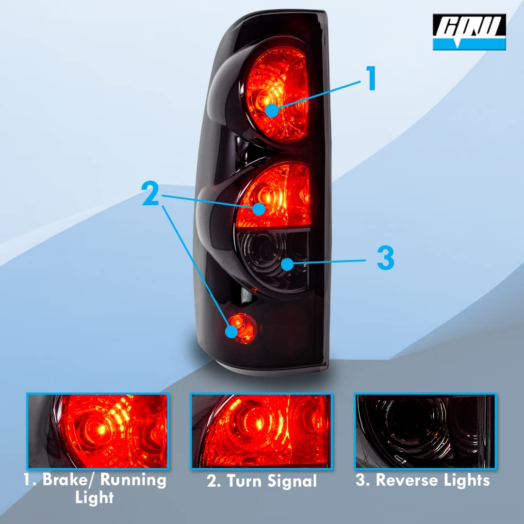 CPW Tail Lights Compatible with [1999 2000 2001 2002 2003 2004 2005 2006 Chevrolet Silverado] [2007 Classic Body] [1999-2003 GMC